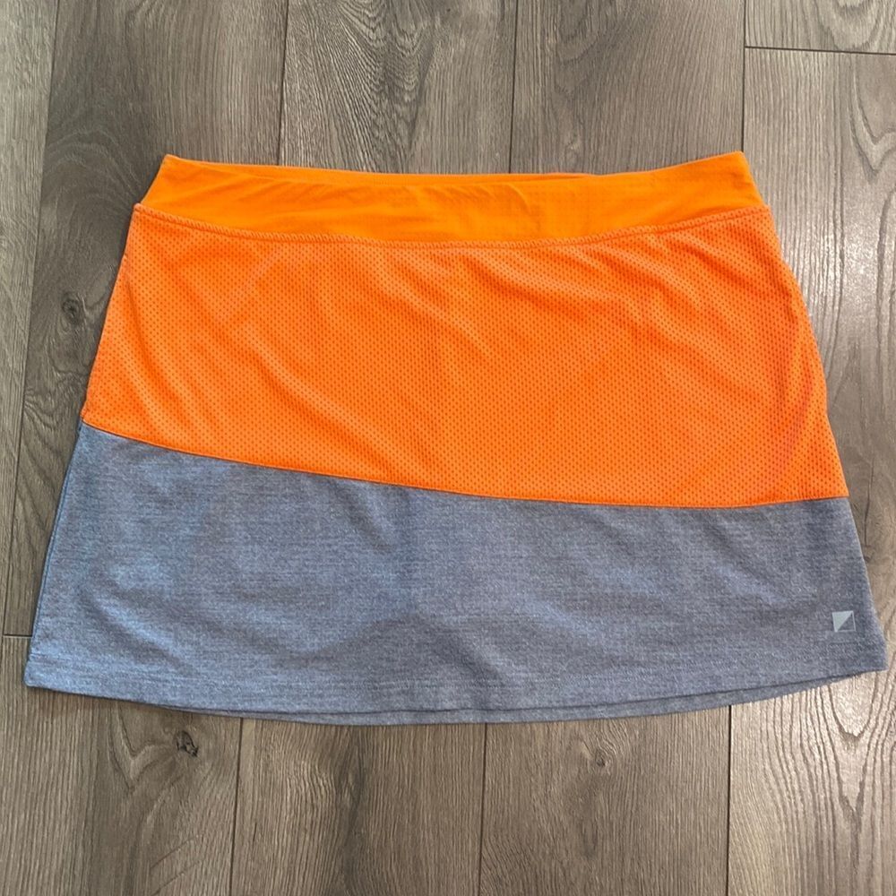 Bette & Court Color Block Orange And Gray Tennis‎ Golf Skirt Skort Size XL